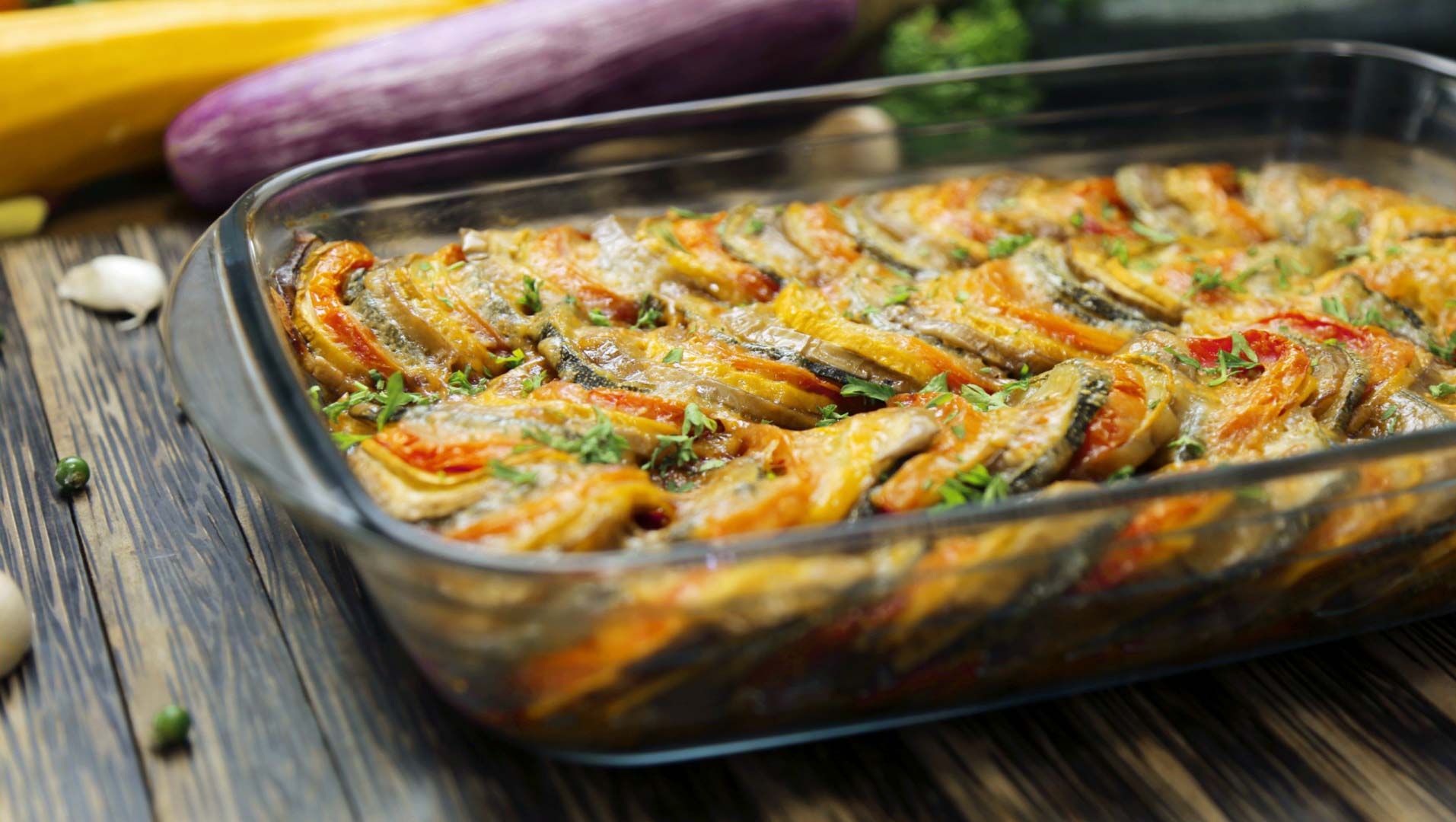 




Aubergine and Zucchini Gratin


